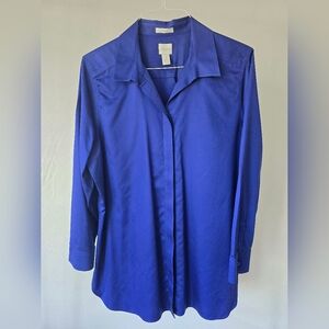 Chico's Deep Blue No-Iron Shirt